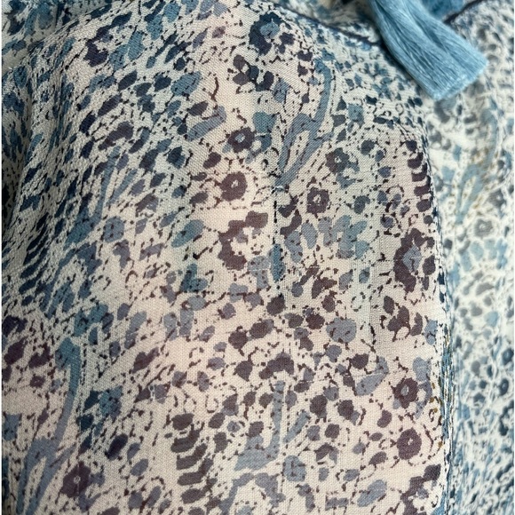 Sea New York Blue Floral Tassel Tie Blouse Size 0 - Picture 10 of 10
